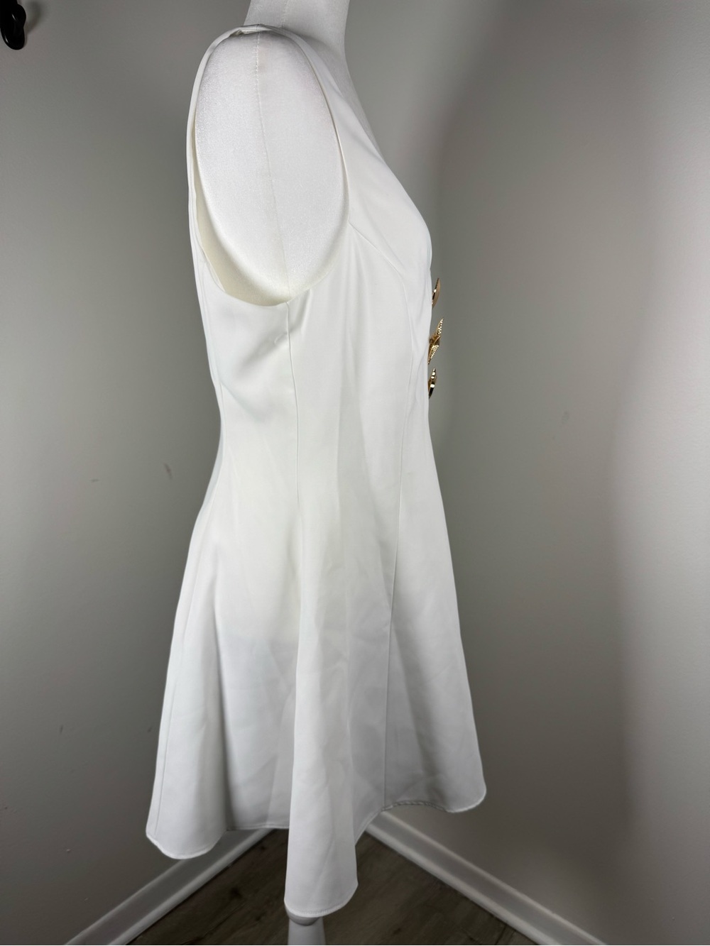 NEW Amanda Uprichard Aries Shell Embellished Sleeveless Fit & Flare Mini Dress L - Picture 8 of 11
